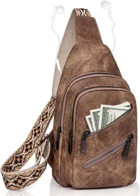 Small Sling Bags for Women Crossbody Purse Trendy Anti Theft PU Leather Pack Waist Chest for Travel Daypack