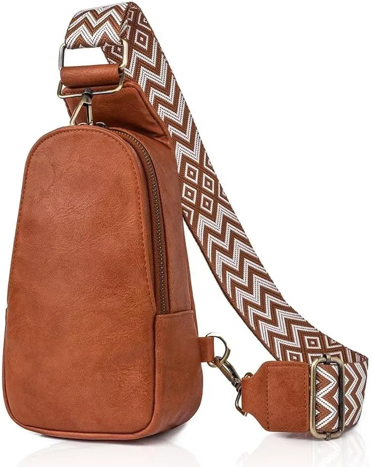Small Sling Bags for Women Crossbody Purse Trendy Anti Theft PU Leather Pack Waist Chest for Travel Daypack