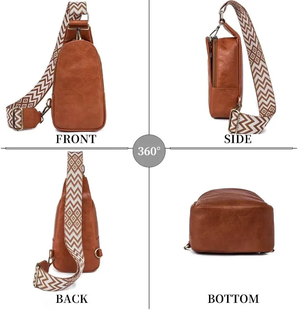 Small Sling Bags for Women Crossbody Purse Trendy Anti Theft PU Leather Pack Waist Chest for Travel Daypack