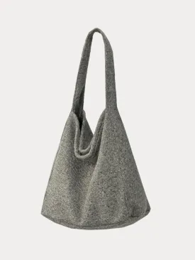 Soft Tweed Canvas Shoulder Bag