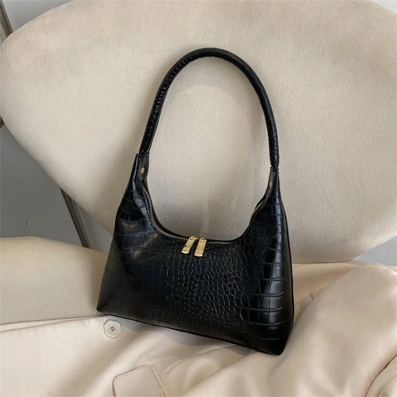 Solid Glossy Patent Leather Handbag