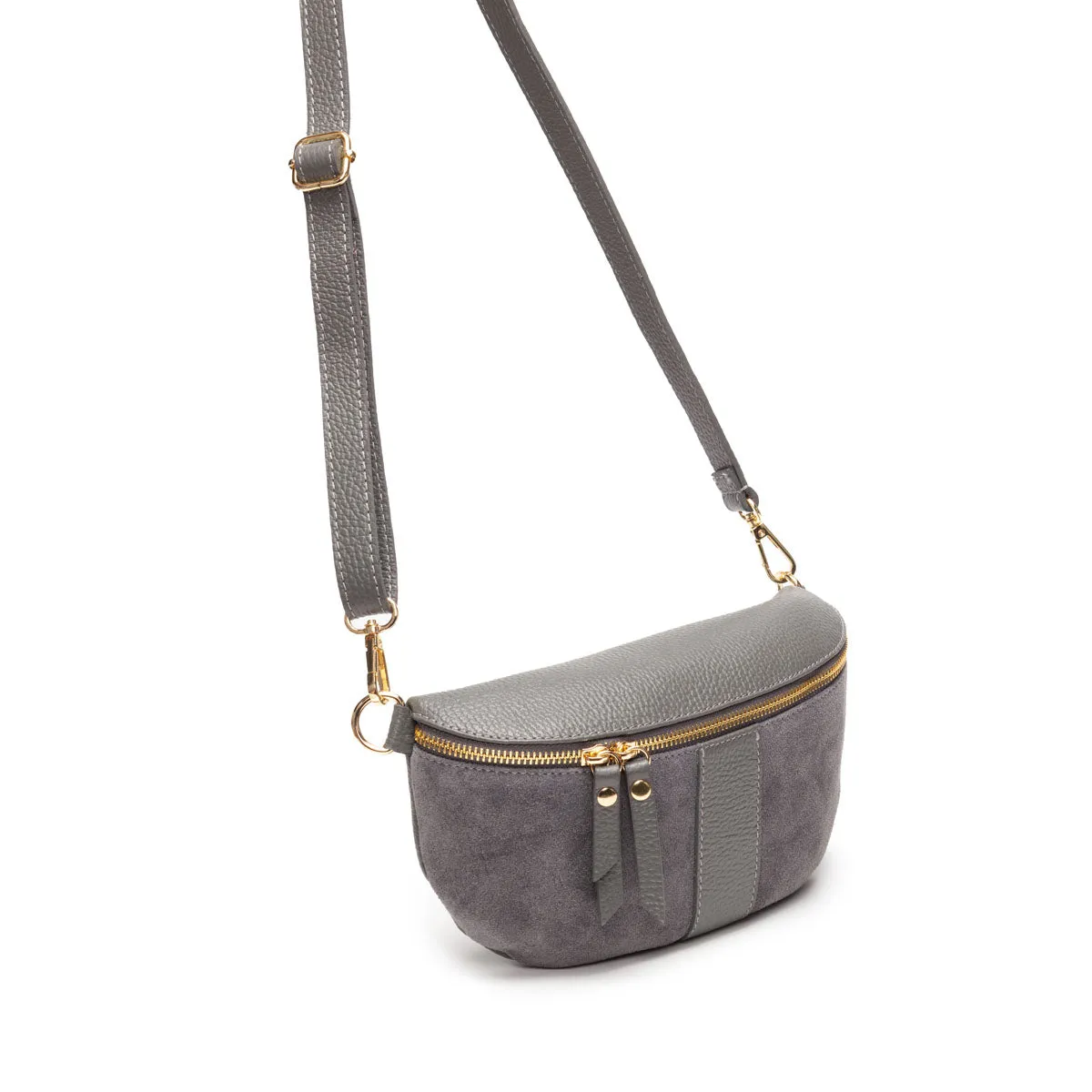 Suede Sling Bag Slate Grey