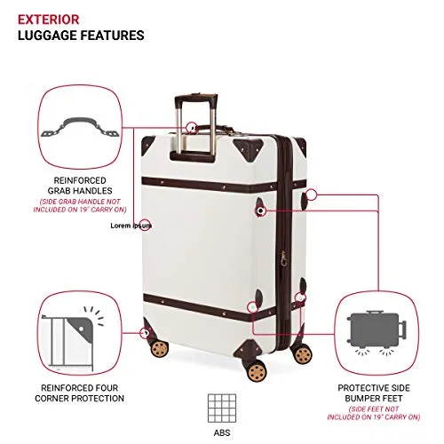 SwissGear 7739 Hardside Luggage Trunk with Spinner Wheels, White
