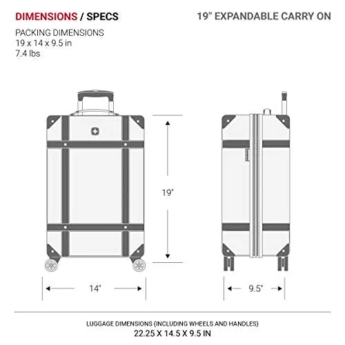 SwissGear 7739 Hardside Luggage Trunk with Spinner Wheels, White