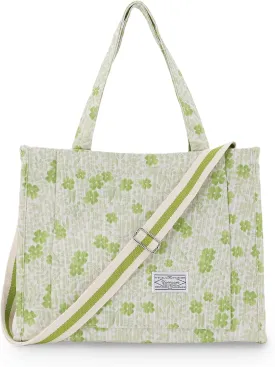 UERRUAM Corduroy Tote Bag for Women Work Crossbody Purse for Everyday,College,Travel,Lightweight Handbag Adjustable Strap