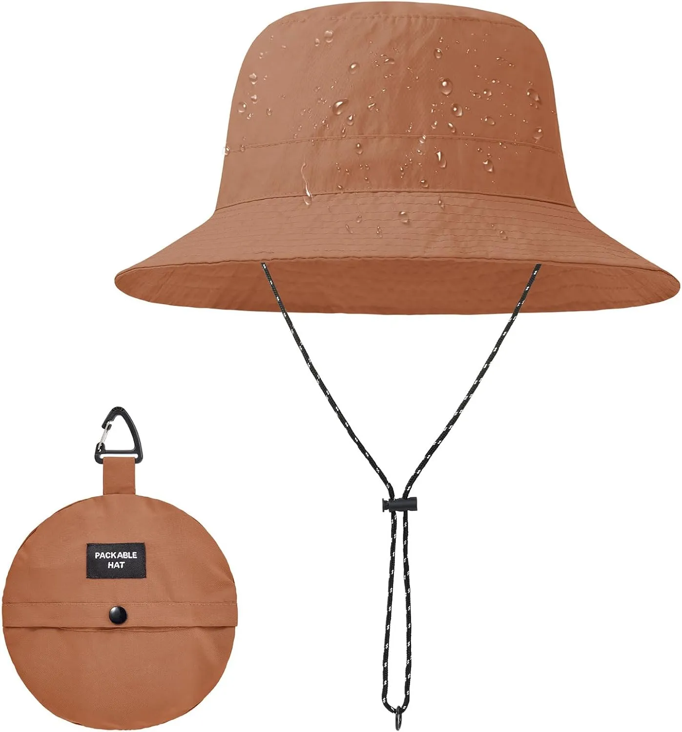 Waterproof Bucket Hat for Women Men Rain Hat Wide Brim Packable Sun Hat UV Protection Summer Beach Fishing Hiking Safari Hat