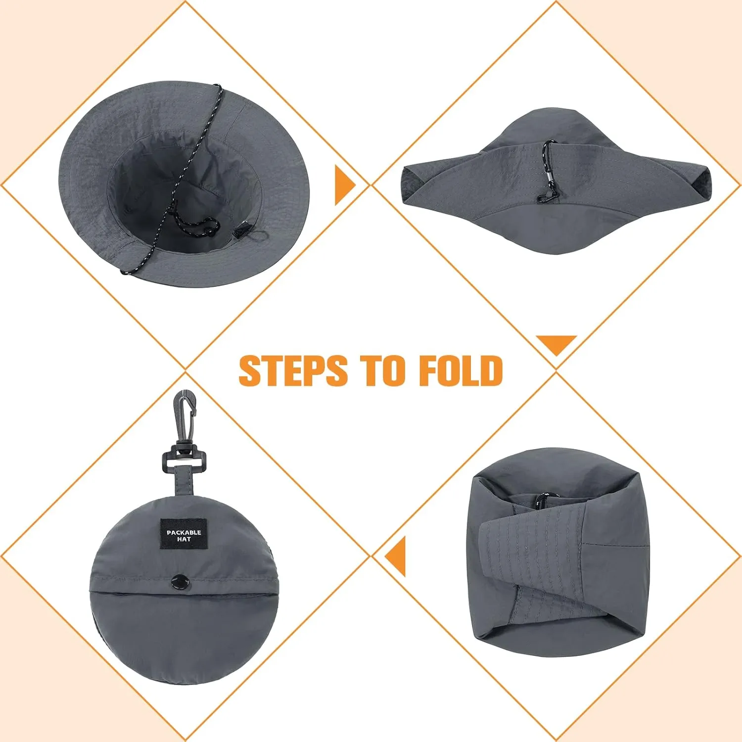 Waterproof Bucket Hat for Women Men Rain Hat Wide Brim Packable Sun Hat UV Protection Summer Beach Fishing Hiking Safari Hat