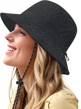 Waterproof Bucket Hat for Women Men Rain Hat Wide Brim Packable Sun Hat UV Protection Summer Beach Fishing Hiking Safari Hat