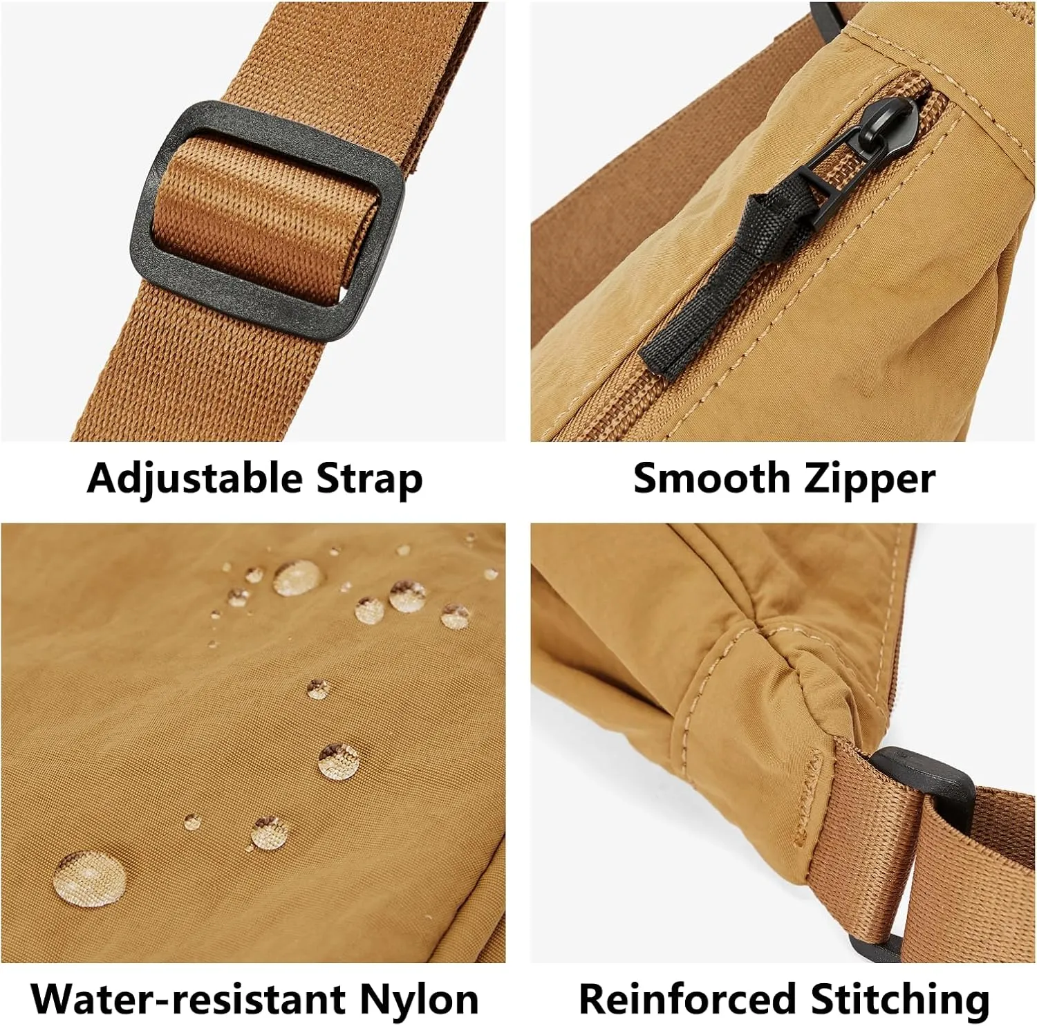 WESTBRONCO Fanny Packs for Women Men, Belt Bag with 4 Zipper Pockets, Fashion Waist Packs, Lightweight Crossbody Bags with Adjustable Strap for Workout/Running/Hiking