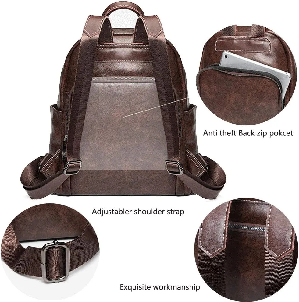 Women Backpack Purse Zocunuio Vintage Leather Knapsack Convertible Anti-theft Fashion Ladies Shoulder Bag