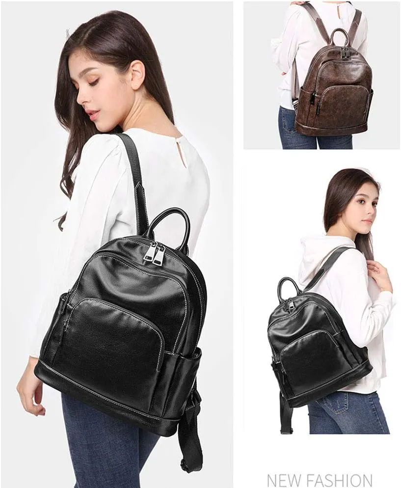 Women Backpack Purse Zocunuio Vintage Leather Knapsack Convertible Anti-theft Fashion Ladies Shoulder Bag
