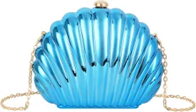 Women Evening Bag Acrylic Clutch Purse Shell Shape Shoulder Cross-body Bag Chain Box Bag