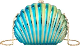 Women Seashell Evening Bag Purse Mermaid Chain Strap Clutch Handbag Shoulder Bag