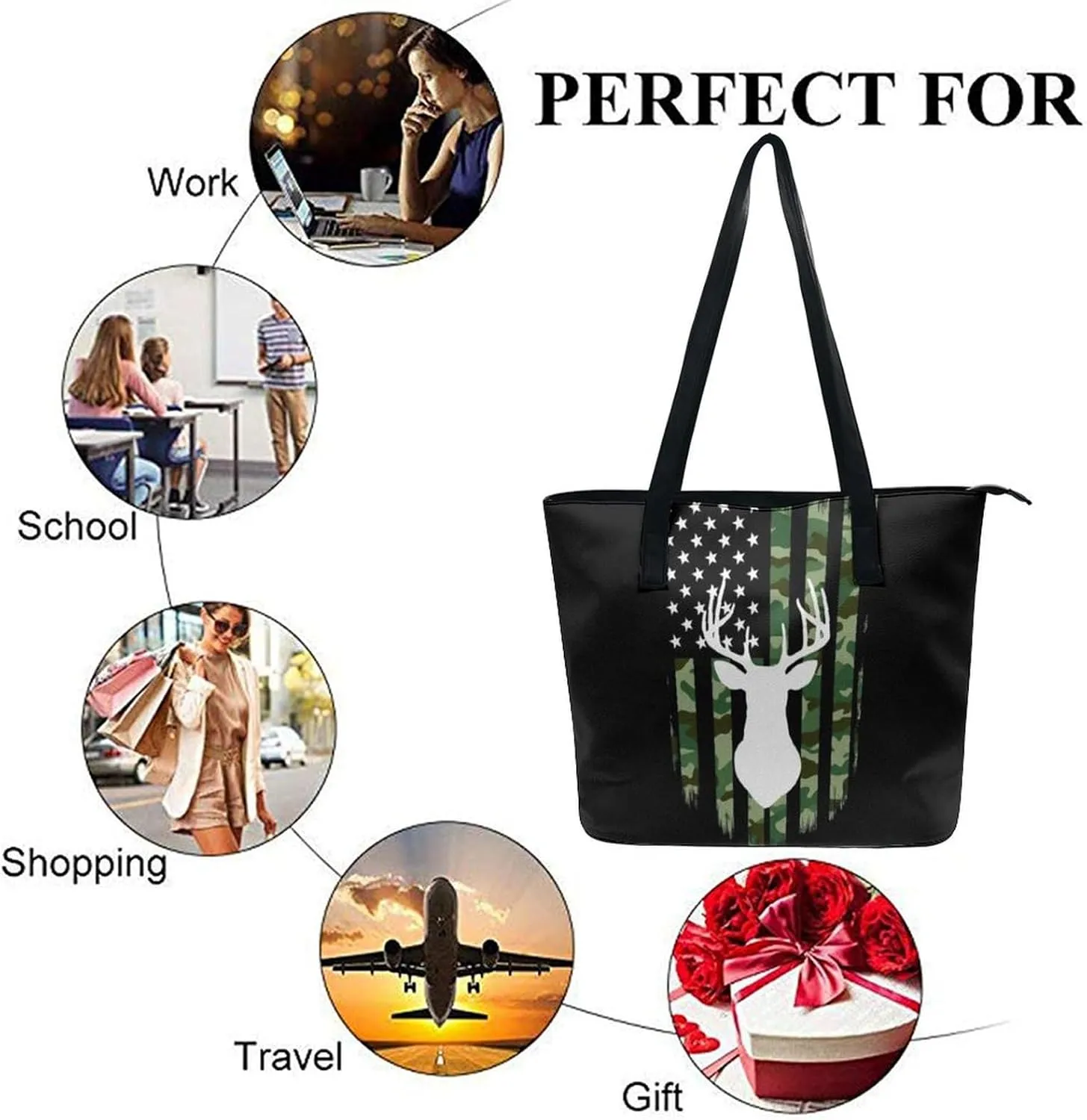 Women's Leather Large Capacity Work Tote Bag Handbags Big Commuter Bag