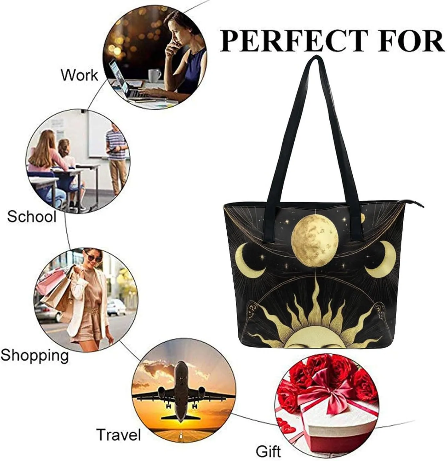Women's Leather Large Capacity Work Tote Bag Handbags Big Commuter Bag
