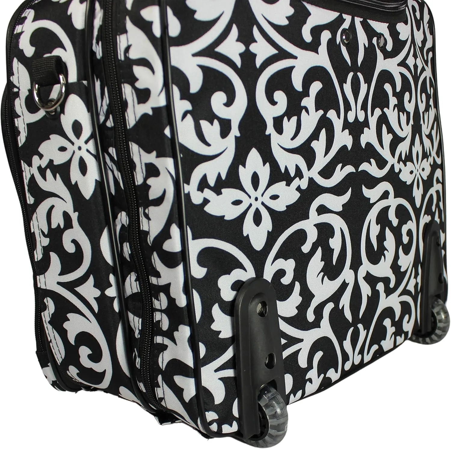 World Traveler Rolling 17-Inch Laptop Briefcase Computer Case, Black Trim Damask, One Size