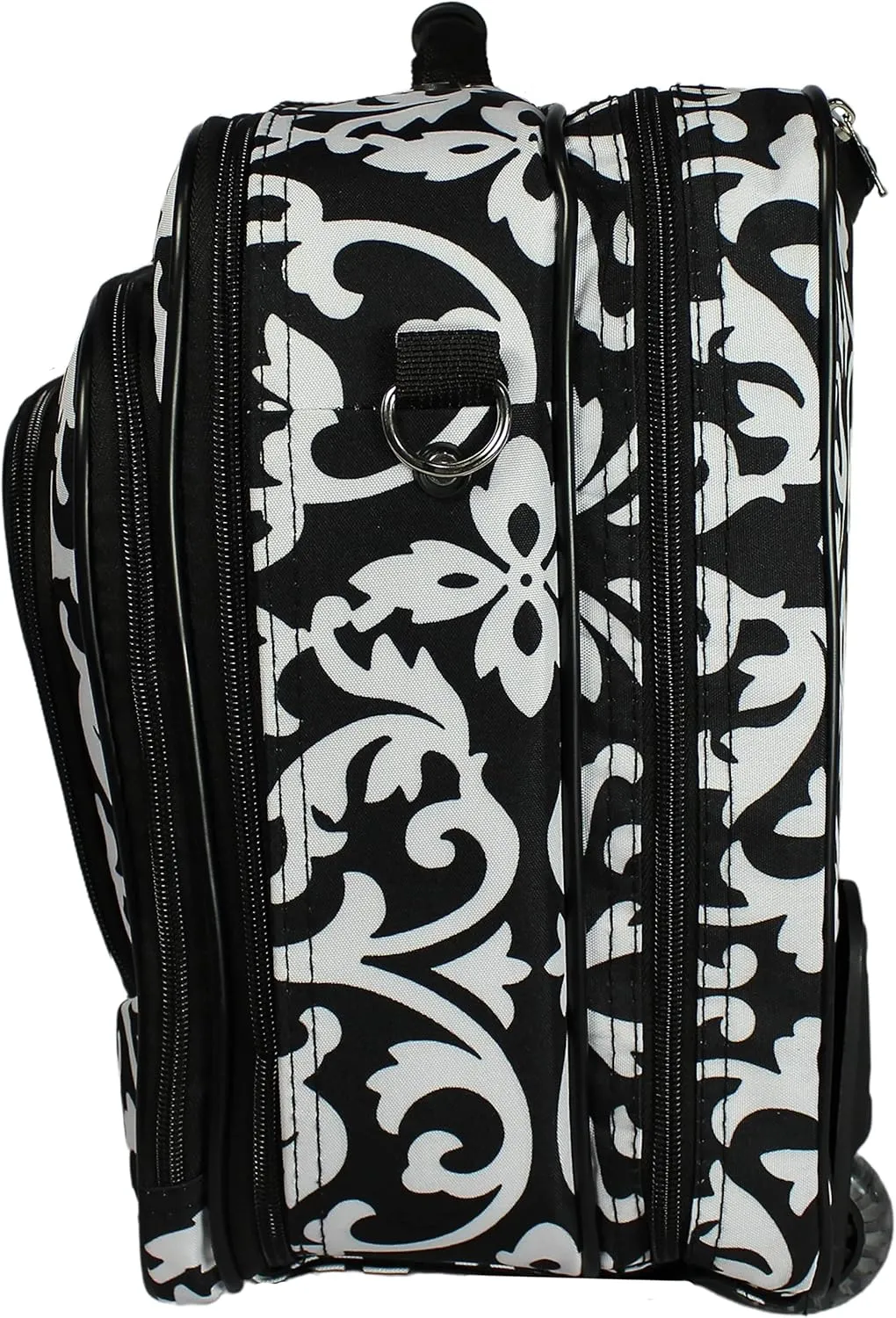 World Traveler Rolling 17-Inch Laptop Briefcase Computer Case, Black Trim Damask, One Size