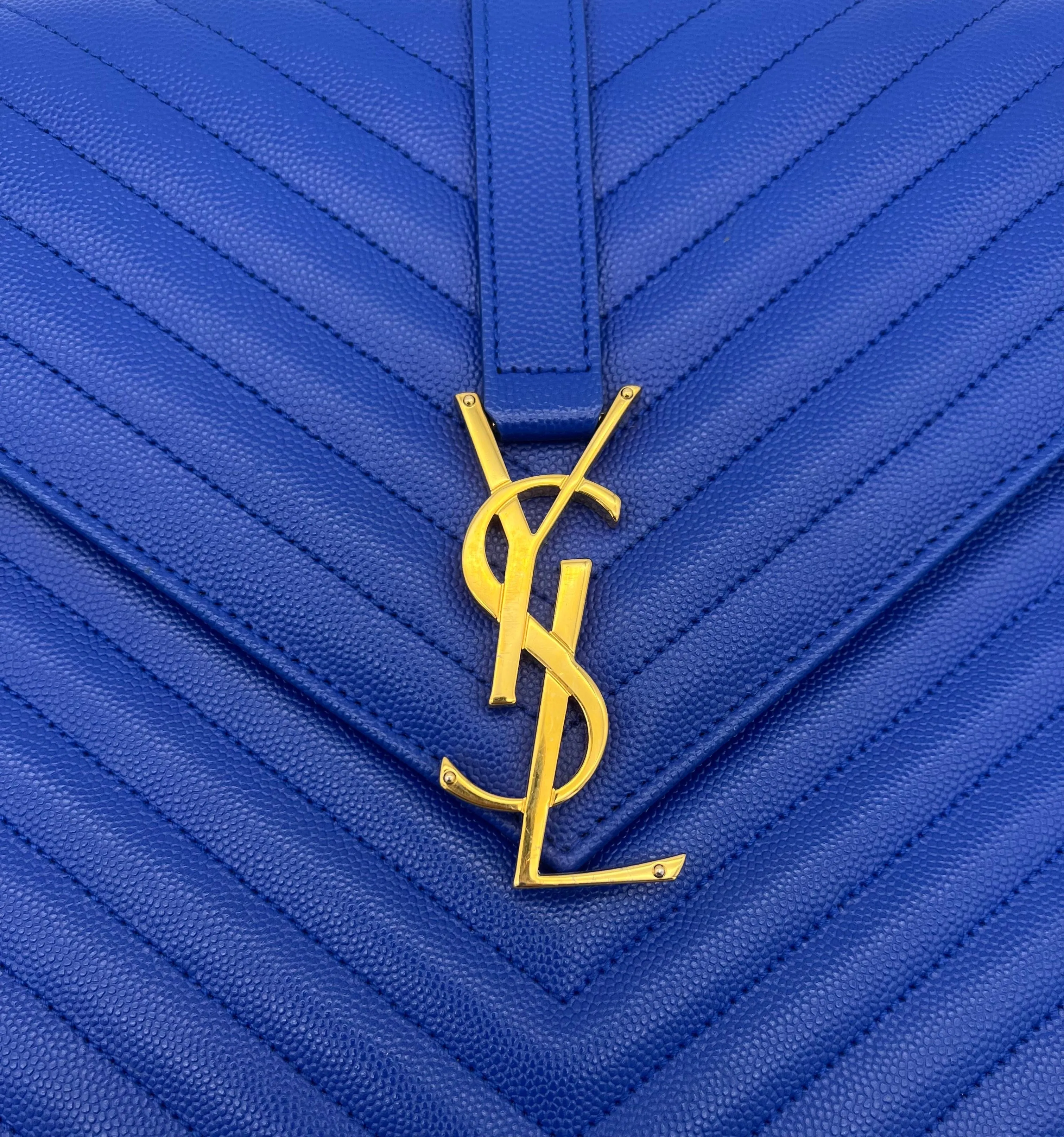 YSL Blue Matelesse Envelope Bag UIC1095