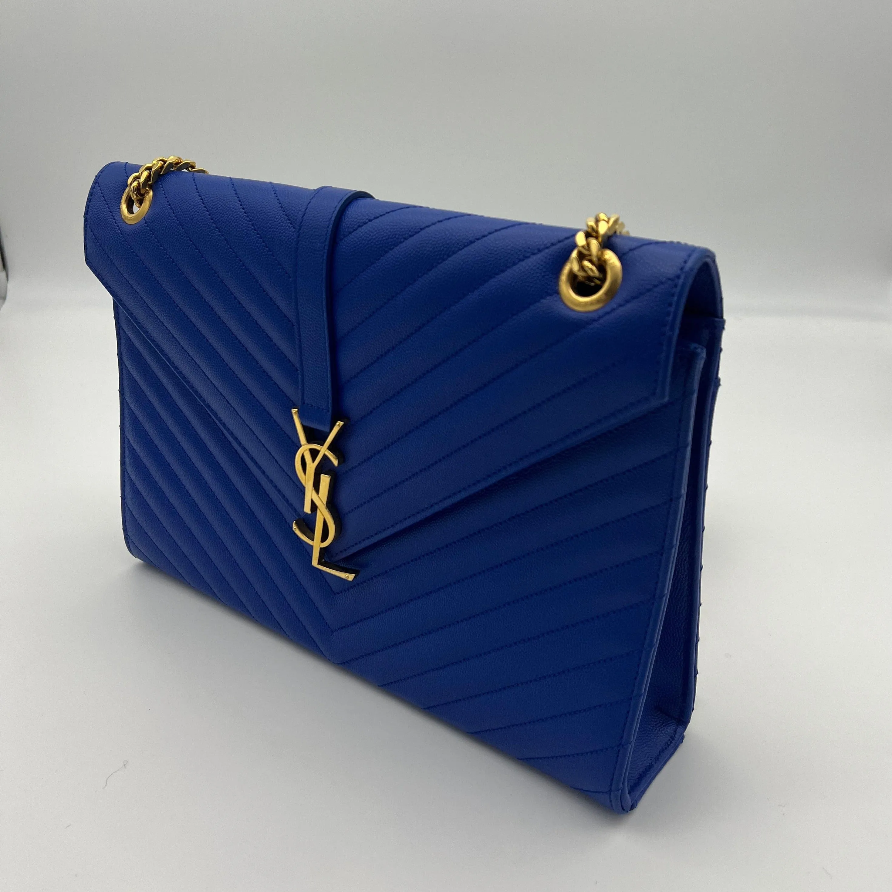 YSL Blue Matelesse Envelope Bag UIC1095