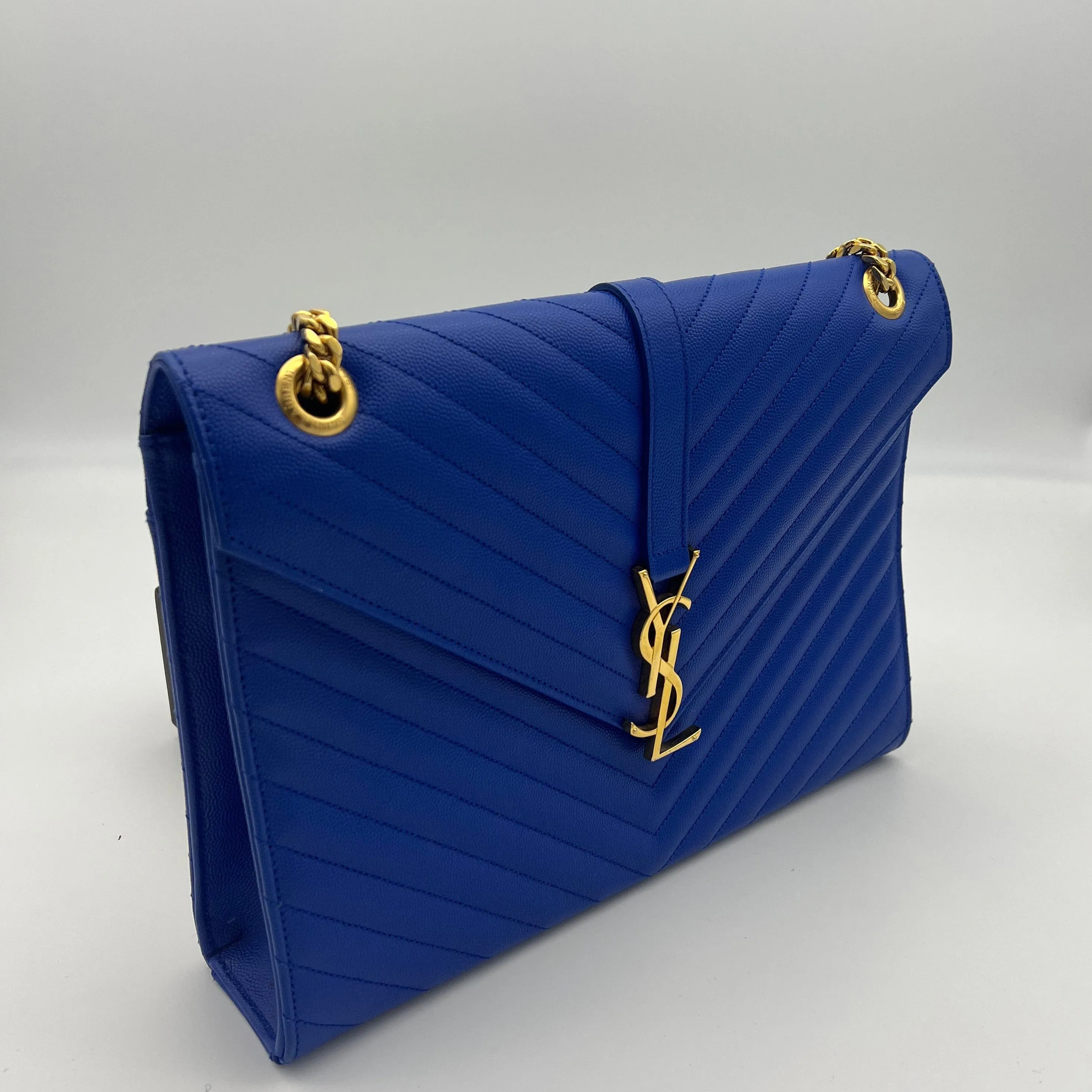 YSL Blue Matelesse Envelope Bag UIC1095
