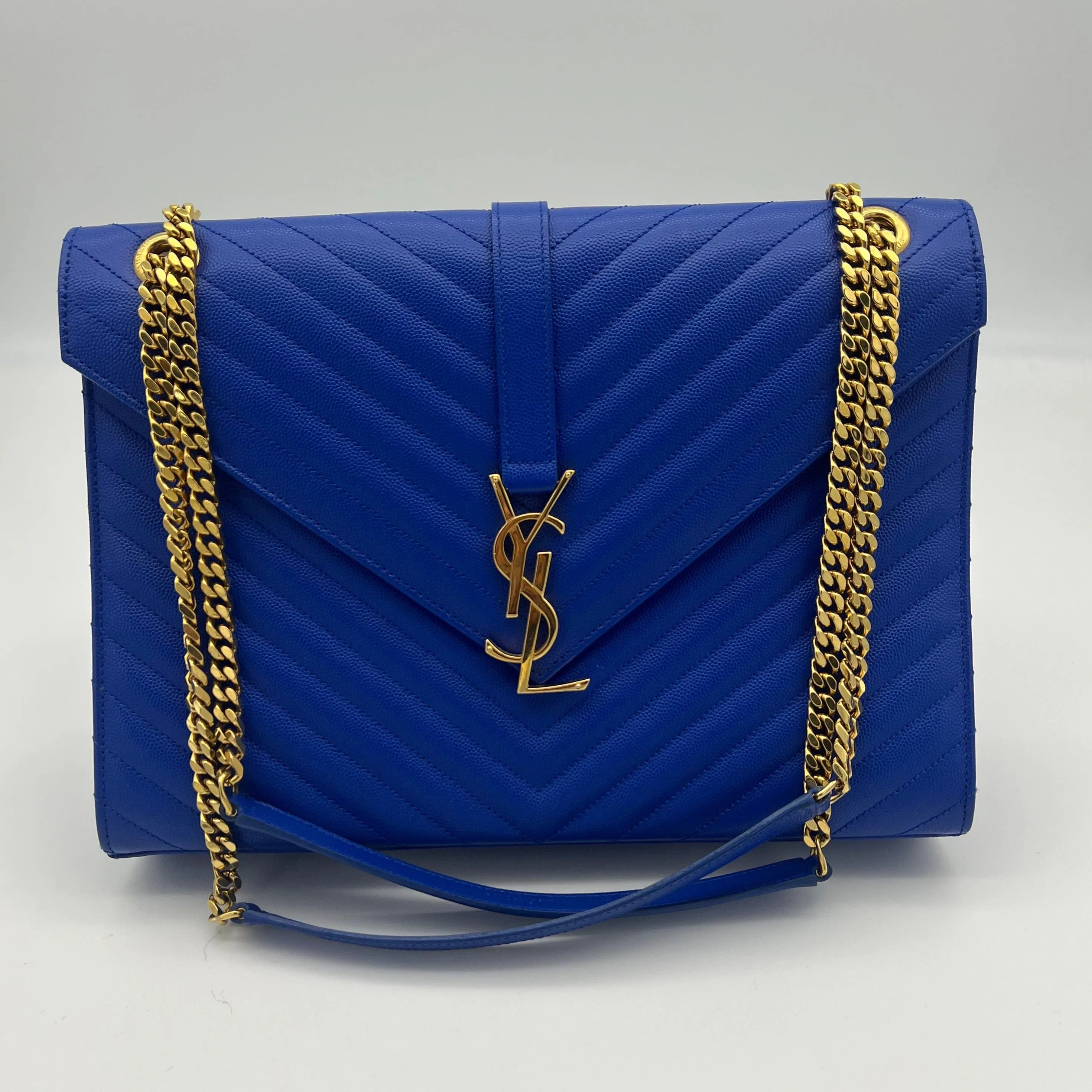 YSL Blue Matelesse Envelope Bag UIC1095